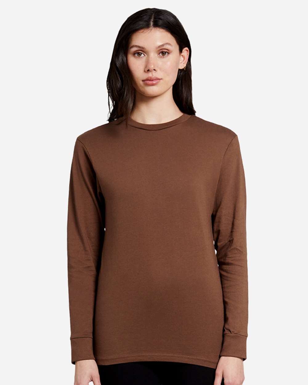 Heavyweight Long Sleeve T-Shirt - OnModelFront - B493C9602 - Chestnut