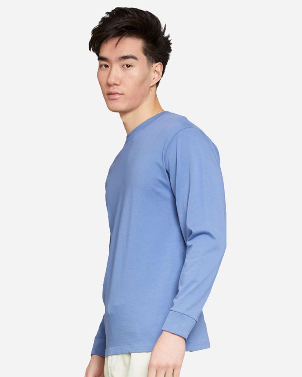 Heavyweight Long Sleeve T-Shirt - OnModelSide - B493C9252 - Colony Blue