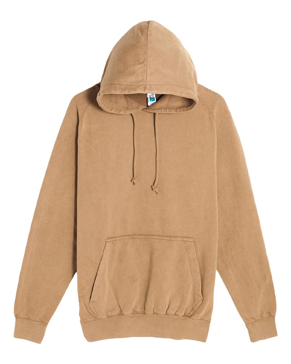 Unisex Vintage Raglan Hooded Sweatshirt - Front - B502C9612 - Vintage Camel
