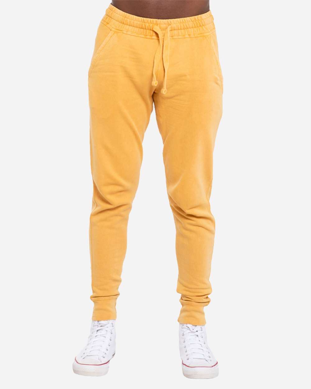 Unisex Vintage Joggers - OnModelFront - B504C9122 - Vintage Mustard