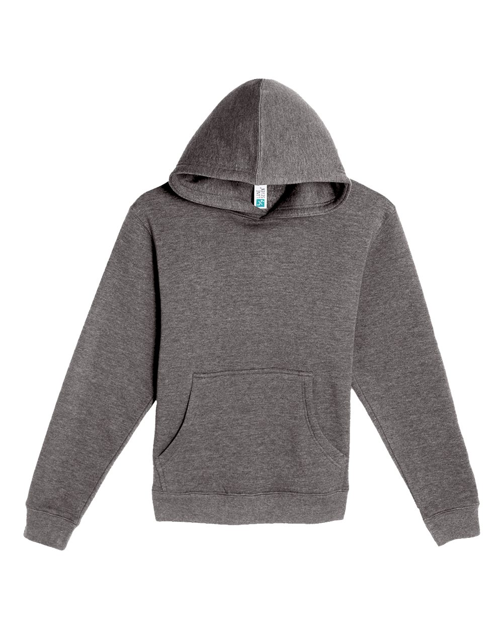 Youth Premium Pullover Hooded Sweatshirt - Front - B490C9592 - Charcoal Heather