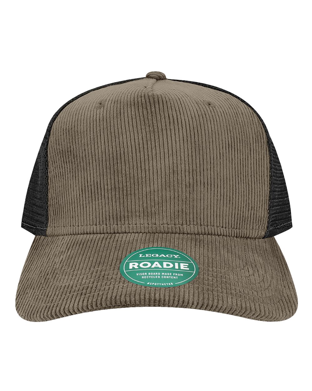 Five-Panel Trucker Cap - Front - B93795400 - Dark Grey Corduroy/ Black