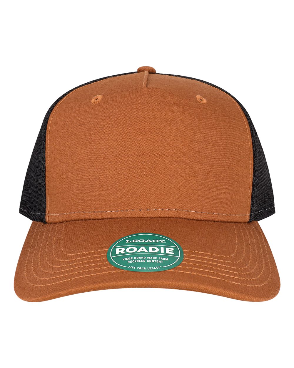 Five-Panel Trucker Cap - Front - B93795660 - Copper Slub/ Black