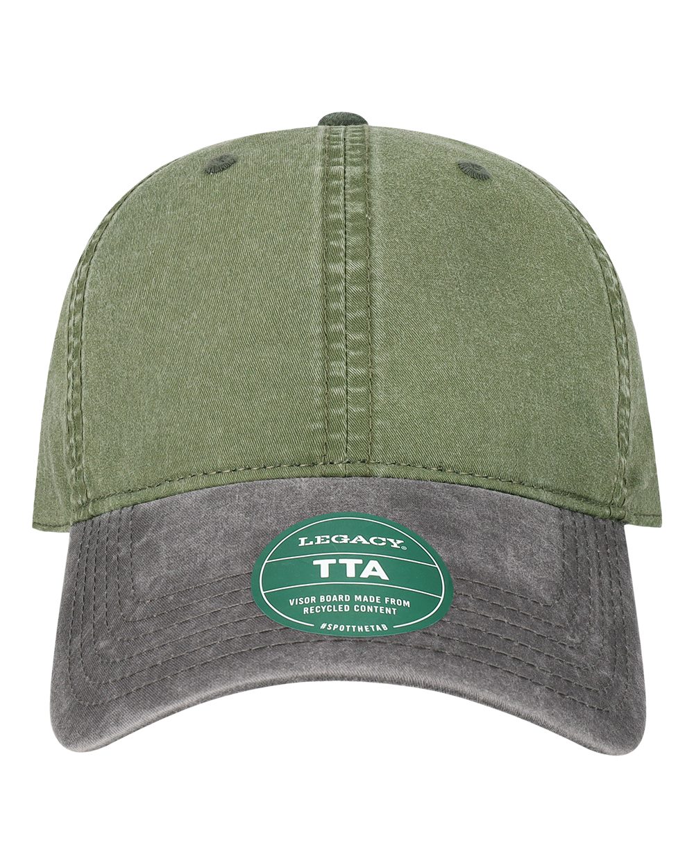 Terra Twill Cap - Front - B28595140 - Moss Green/ Cinder