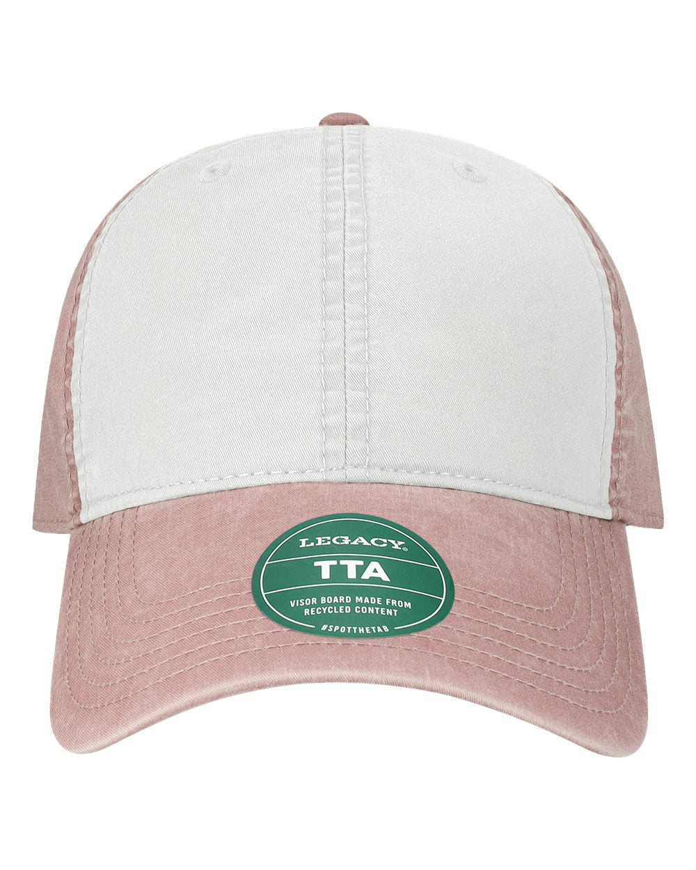 Terra Twill Cap - Front - B28595220 - White/ Dusty Rose