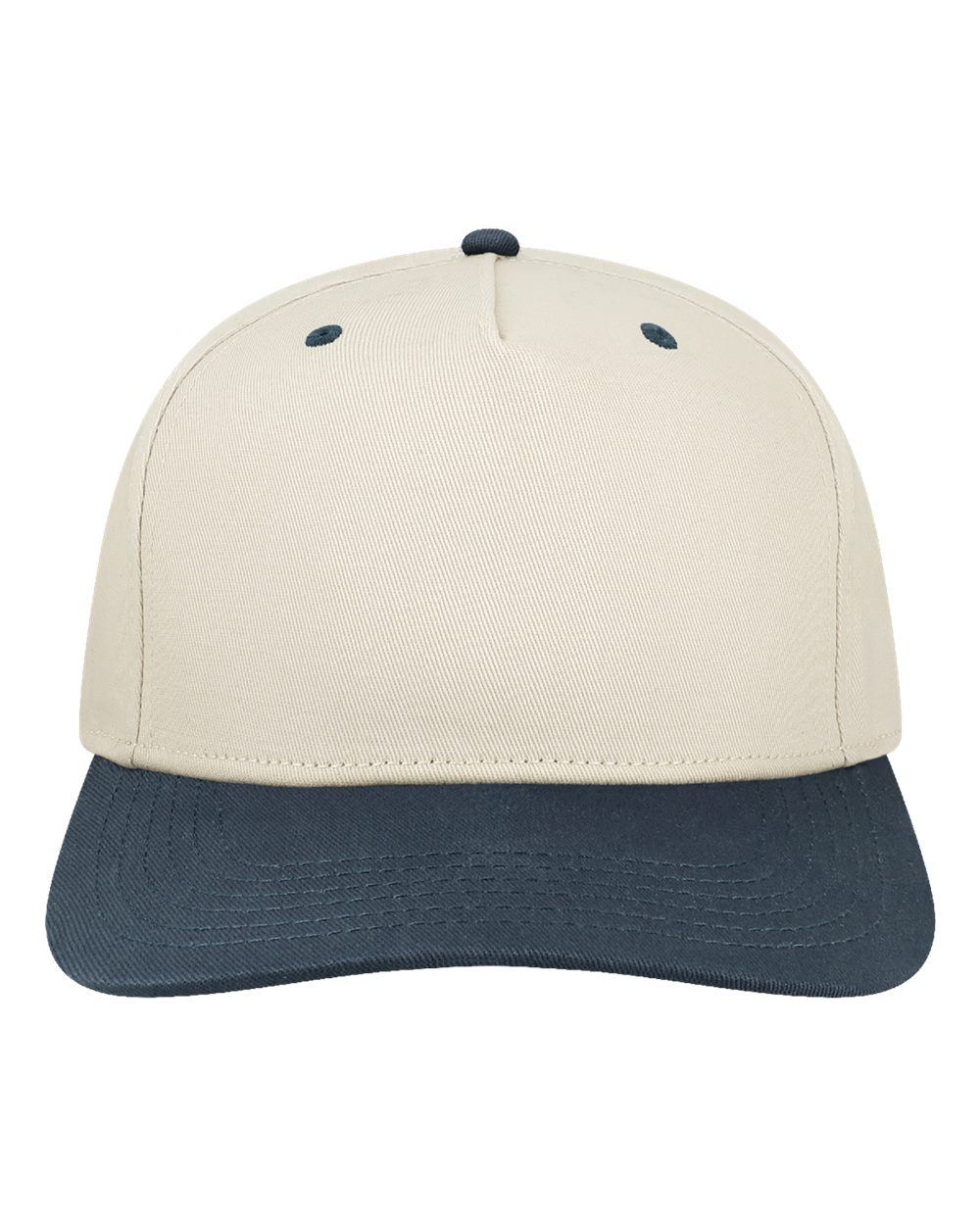 Heritage Twill Cap - Front - B39195130 - Stone/ Navy