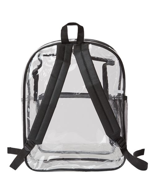 Large 17" Heavy Duty Clear Backpack - Back - B00966500 - Black
