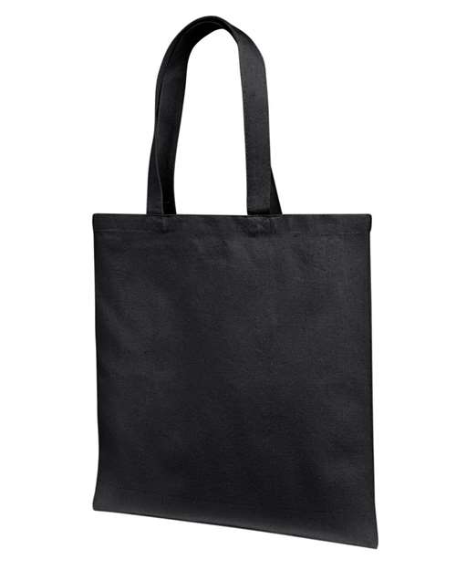 Cotton Canvas Tote Bag With Self Fabric Handles - Front - B65666500 - Black