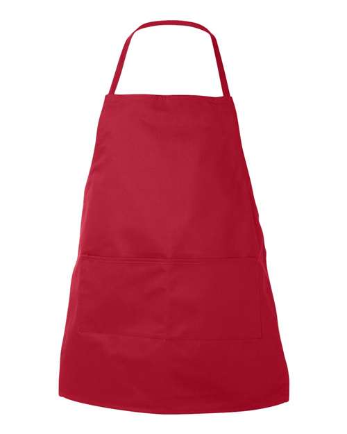 Two-Pocket Butcher Apron - Front - B72766700 - Red