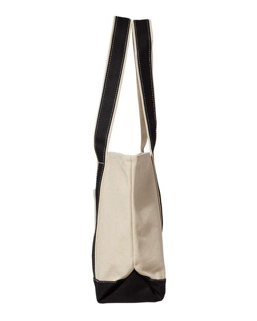 Windward Large Cotton Canvas Classic Resort Tote - DirectSide - B72466500 - Natural/ Black