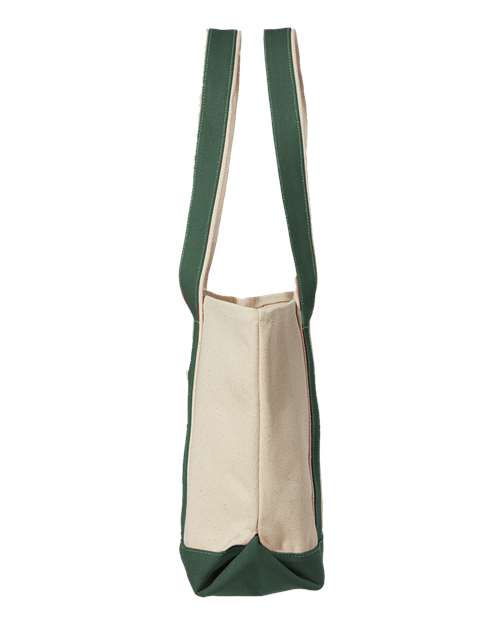 Windward Large Cotton Canvas Classic Resort Tote - DirectSide - B72466540 - Natural/ Forest