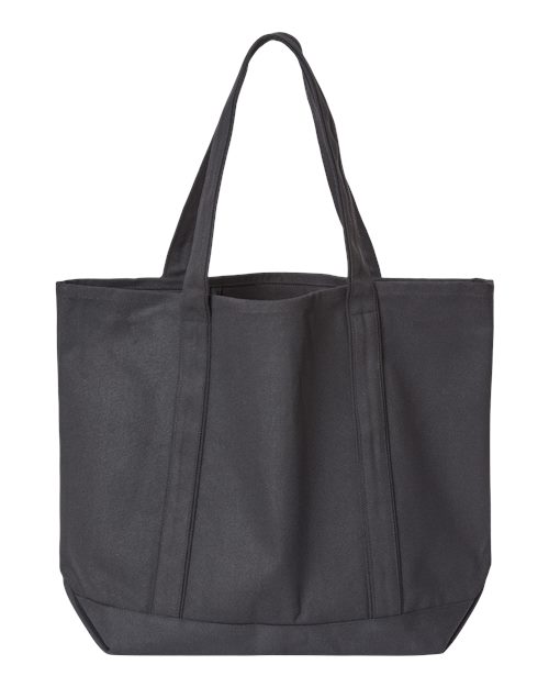Carmel Classic XL Cotton Canvas Resort Tote - Back - B72566510 - Black/ Black