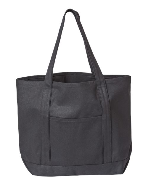 Carmel Classic XL Cotton Canvas Resort Tote - Front - B72566510 - Black/ Black