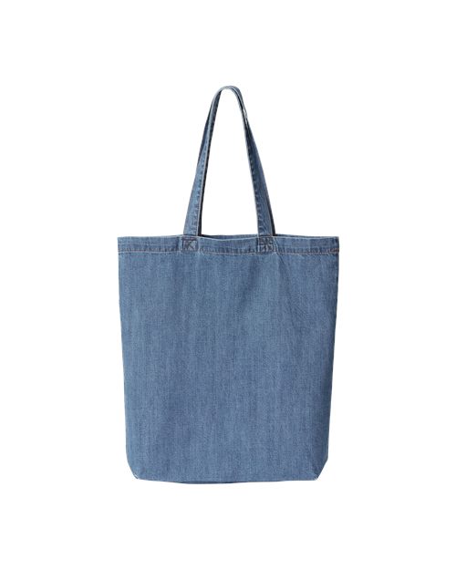 Cotton Denim Gusseted Tote Bag - styleImage