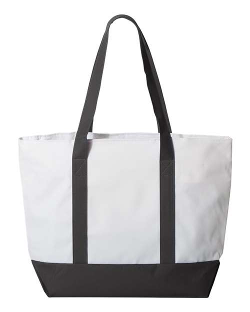 Bay View Giant Zippered Tote - Back - B70366010 - White/ Black