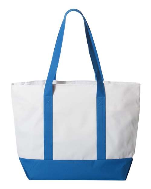 Bay View Giant Zippered Tote - Back - B70366750 - White/ Royal