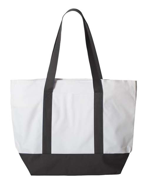 Bay View Giant Zippered Tote - Front - B70366010 - White/ Black