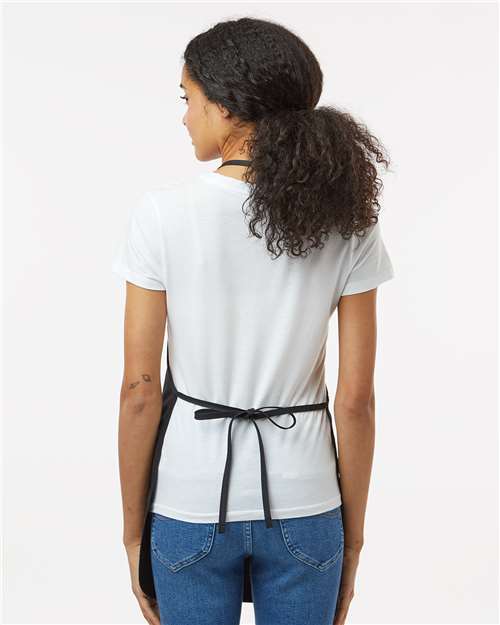 Midweight Cotton Twill Butcher Apron - OnModelBack - B05066500 - Black