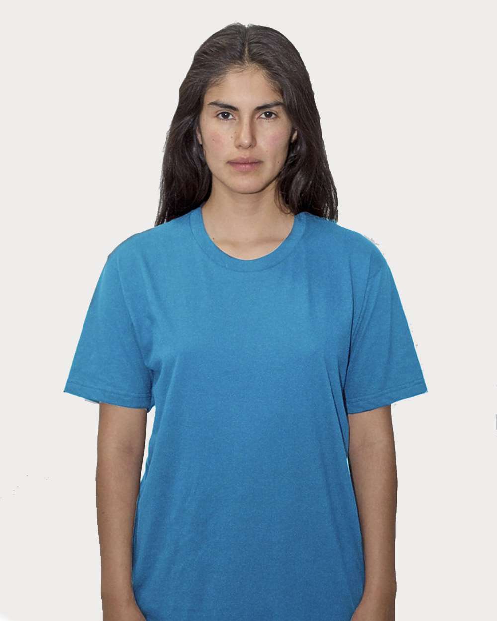 Unisex USA-Made Fine Jersey T-Shirt - OnModelFront - B10263762 - Teal