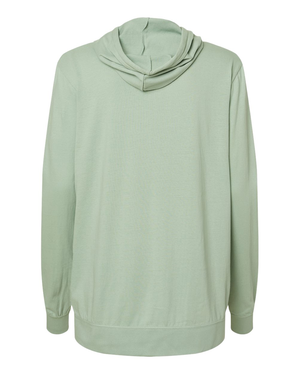 Women's Sueded Jersey Hooded Sweatshirt - Back - B07452653 - Greenstone