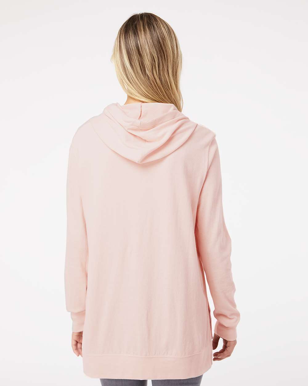 Women's Sueded Jersey Hooded Sweatshirt - OnModelBack - B07452303 - Cameo Pink