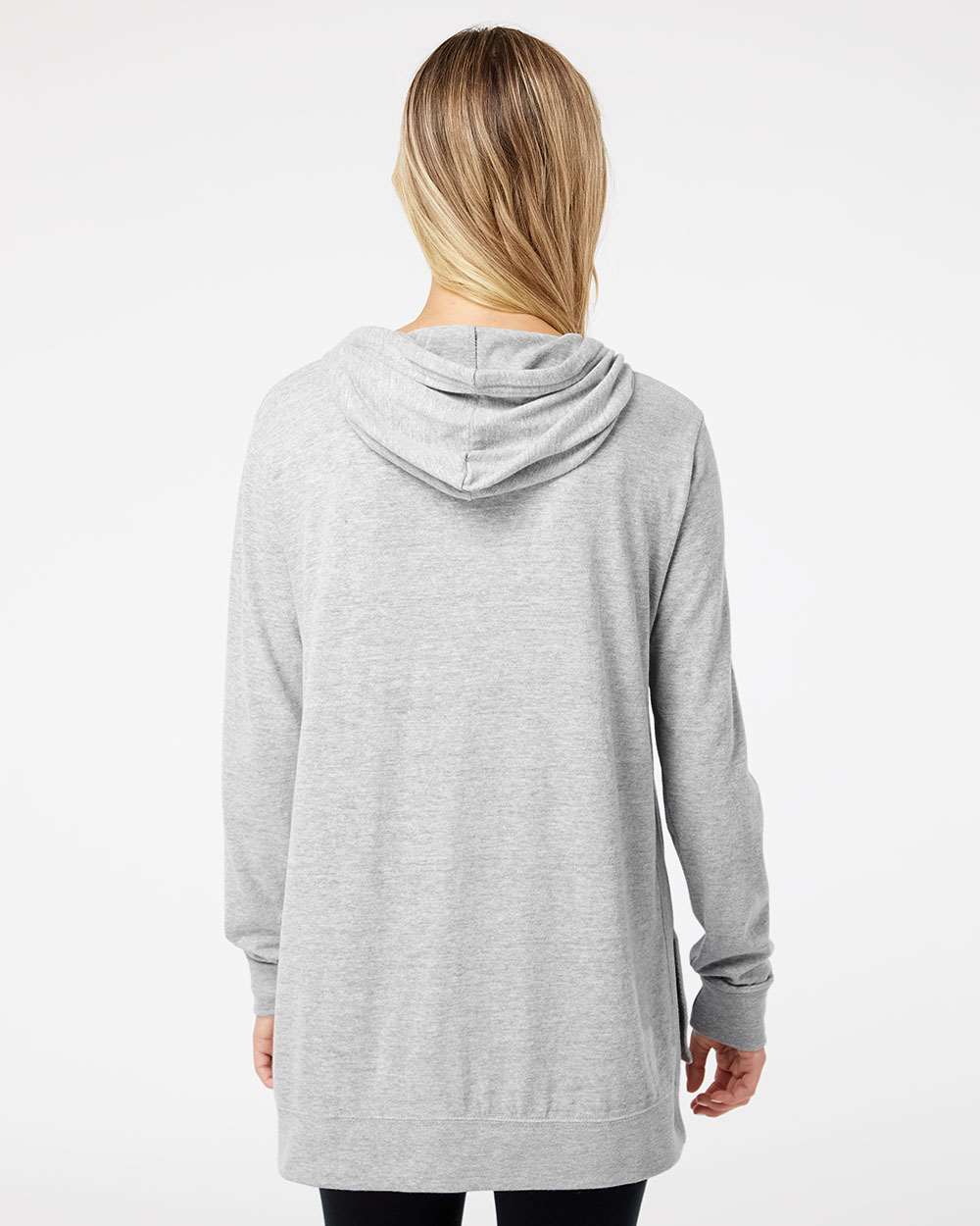 Women's Sueded Jersey Hooded Sweatshirt - OnModelBack - B07452583 - Heather
