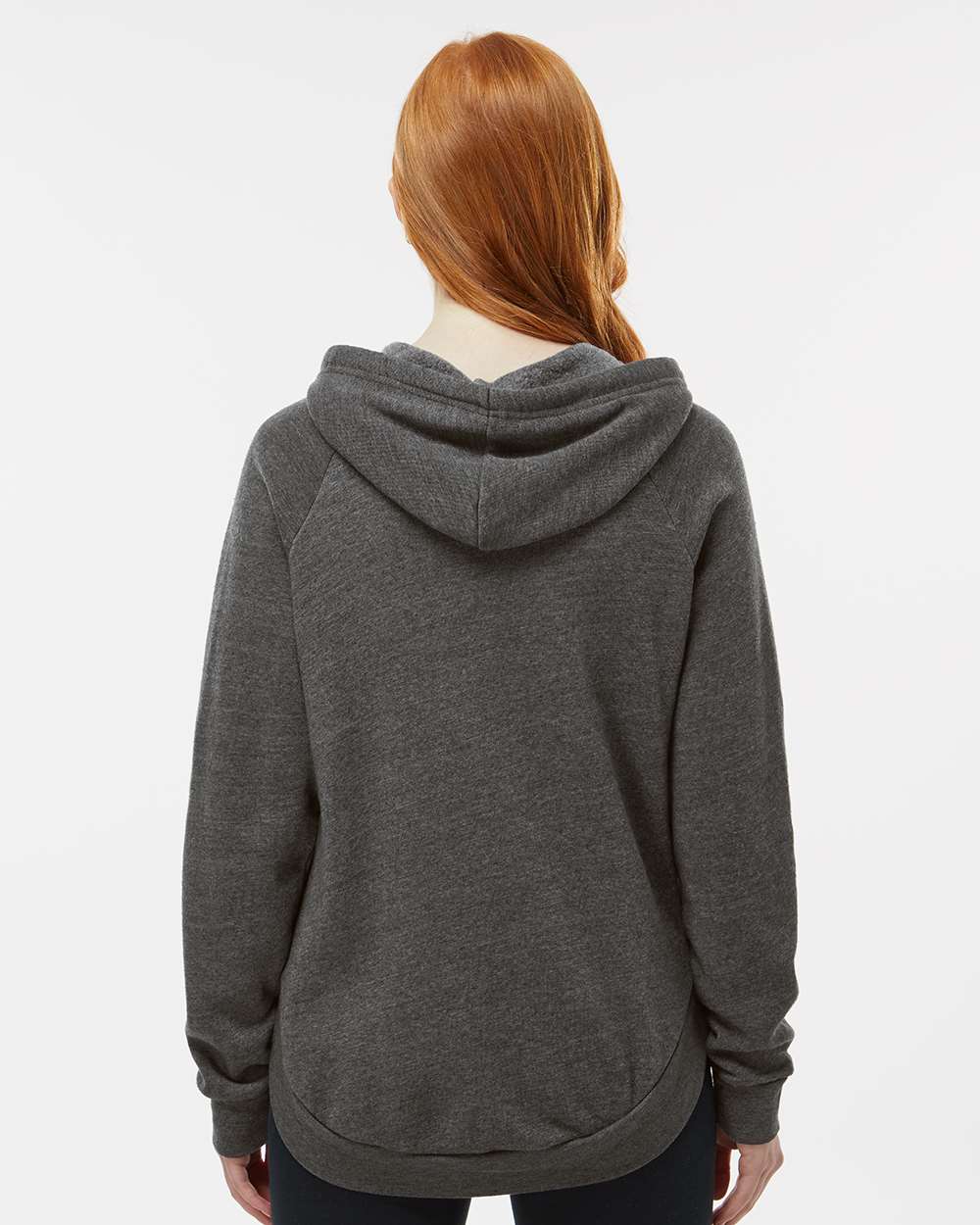Women's Jordan Angel Fleece Hooded Sweatshirt - OnModelBack - B13952583 - Charcoal