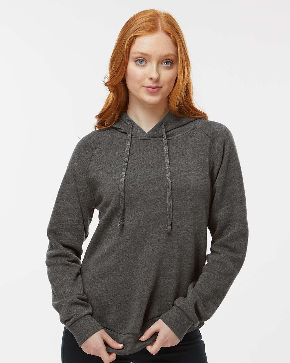 Women's Jordan Angel Fleece Hooded Sweatshirt - OnModelFront - B13952583 - Charcoal