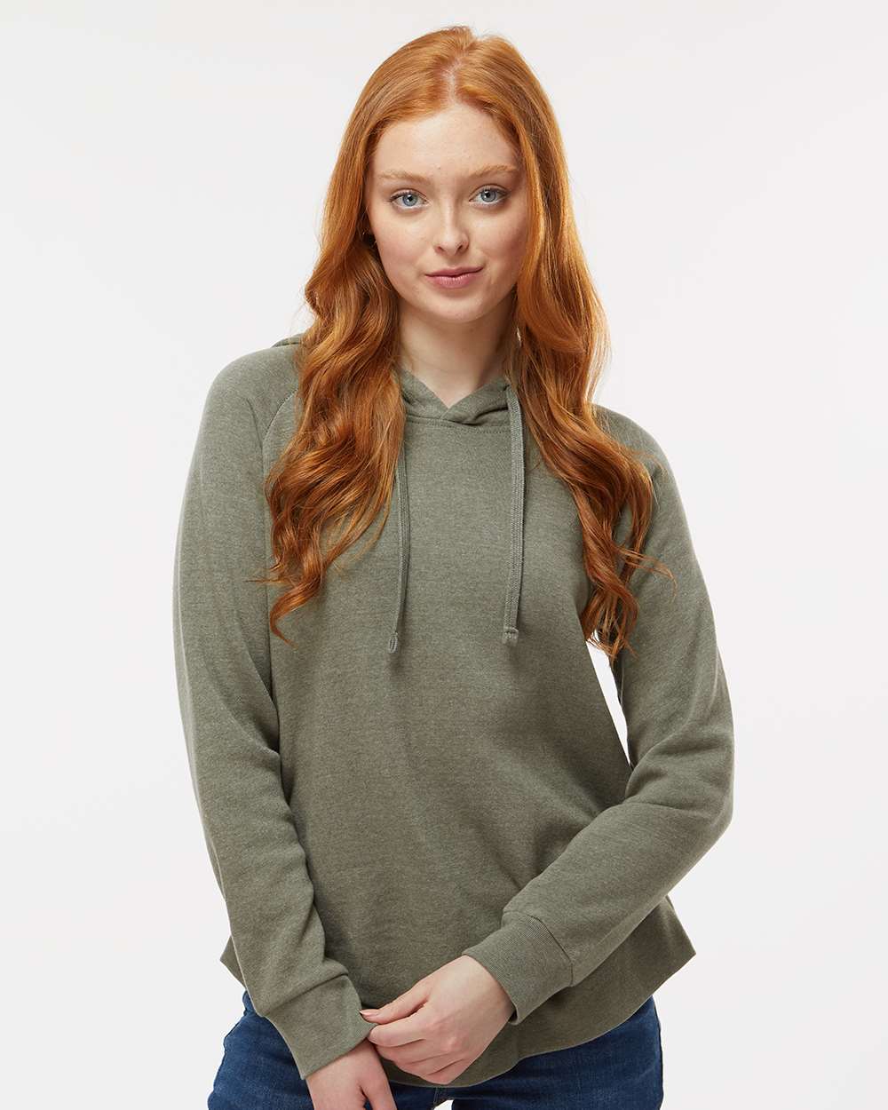 Women's Jordan Angel Fleece Hooded Sweatshirt - OnModelFront - B13952643 - Dusty Olive