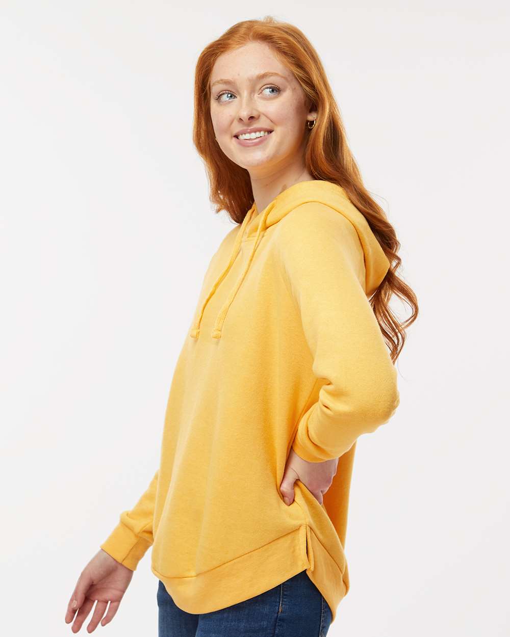 Women's Jordan Angel Fleece Hooded Sweatshirt - OnModelSide - B13952413 - Sunglow