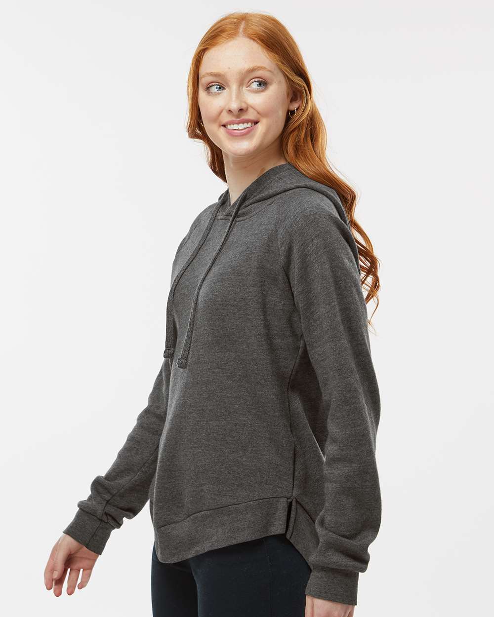 Women's Jordan Angel Fleece Hooded Sweatshirt - OnModelSide - B13952583 - Charcoal