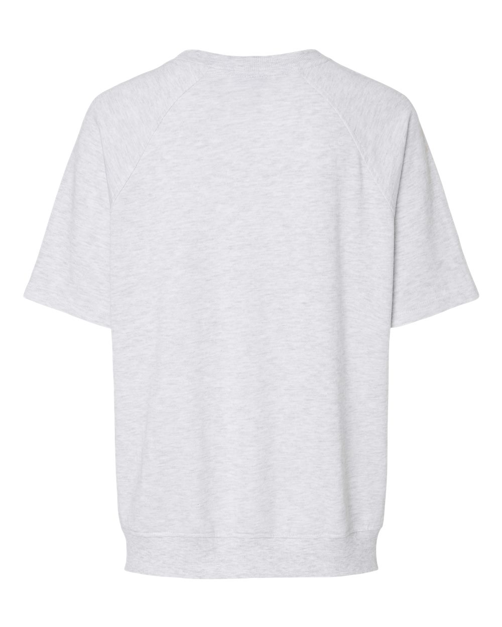 Women's French Terry Short Sleeve Crewneck Sweatshirt - Back - B14552023 - Ash