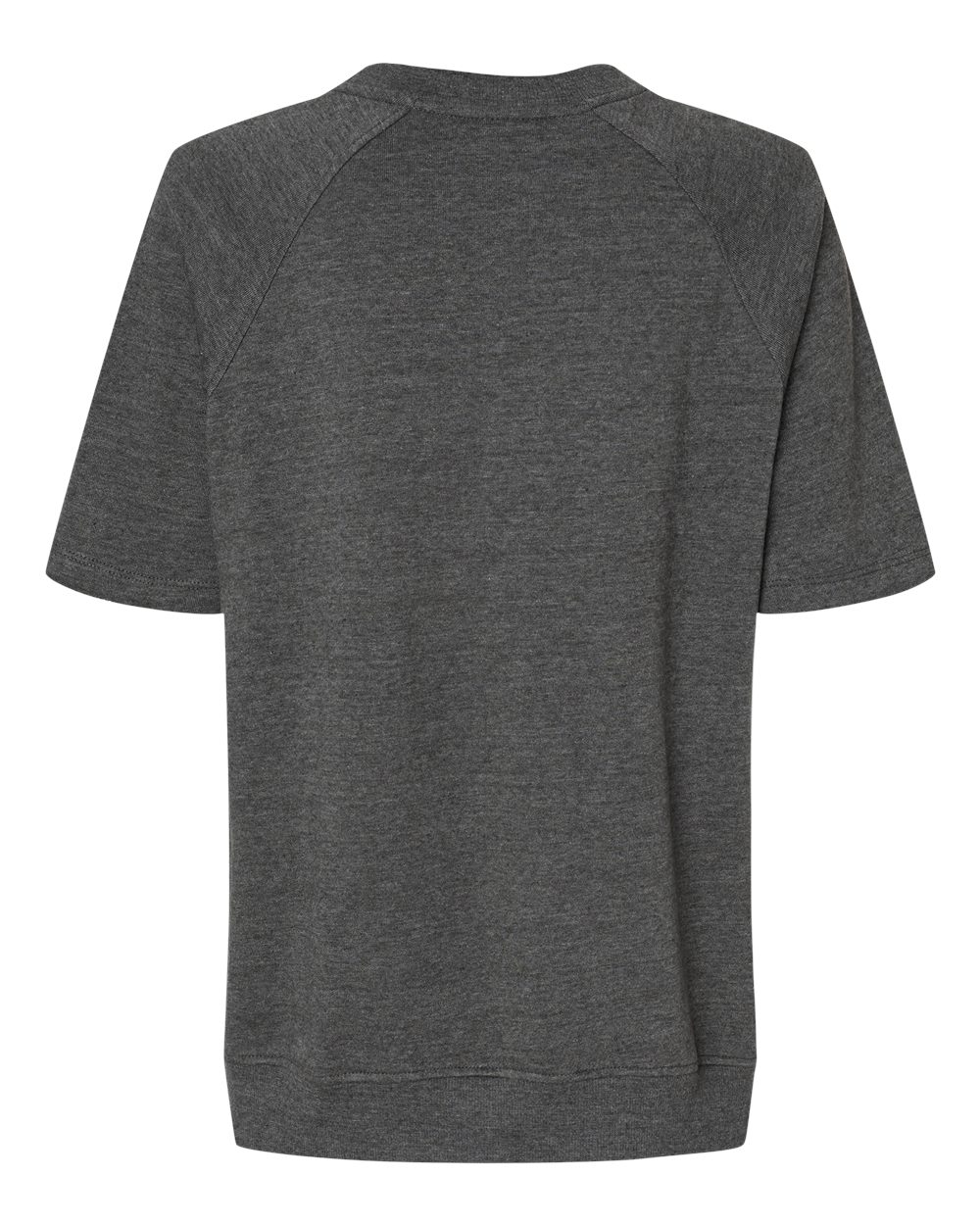 Women's French Terry Short Sleeve Crewneck Sweatshirt - Back - B14552093 - Charcoal