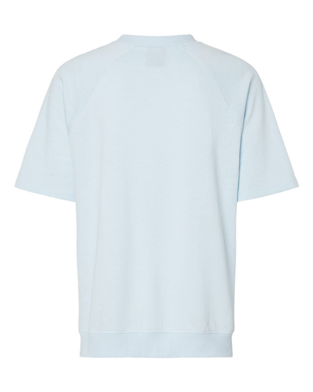 Women's French Terry Short Sleeve Crewneck Sweatshirt - Back - B14552253 - Arctic Blue