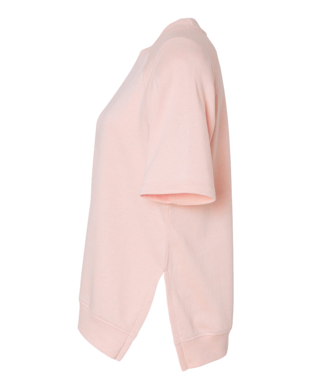 Women's French Terry Short Sleeve Crewneck Sweatshirt - DirectSide - B14552303 - Cameo Pink