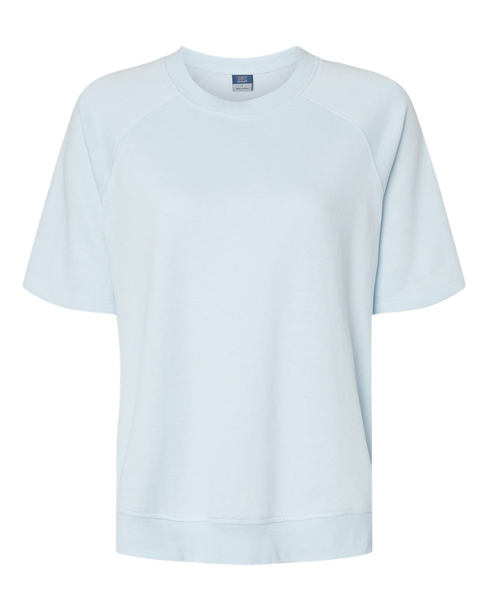 Women's French Terry Short Sleeve Crewneck Sweatshirt - Front - B14552253 - Arctic Blue