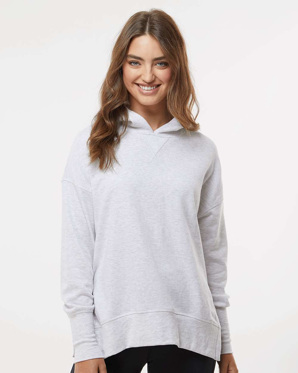 Women's French Terry Hooded Sweatshirt - OnModelFront - B14852023 - Ash