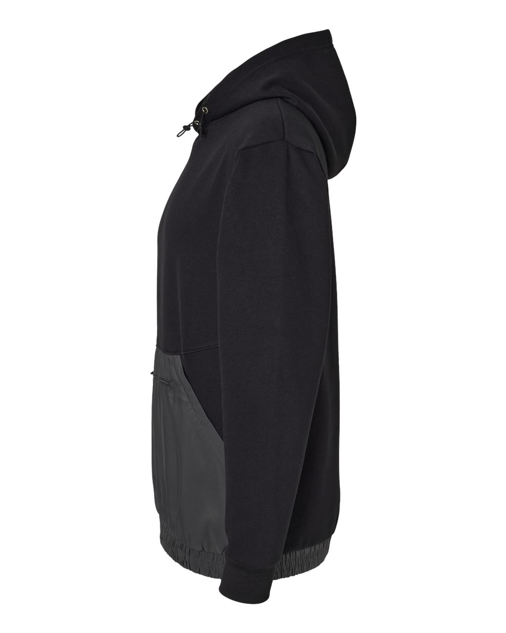 Unisex Mixed Media Hooded Sweatshirt - DirectSide - B14952543 - Black/ Charcoal