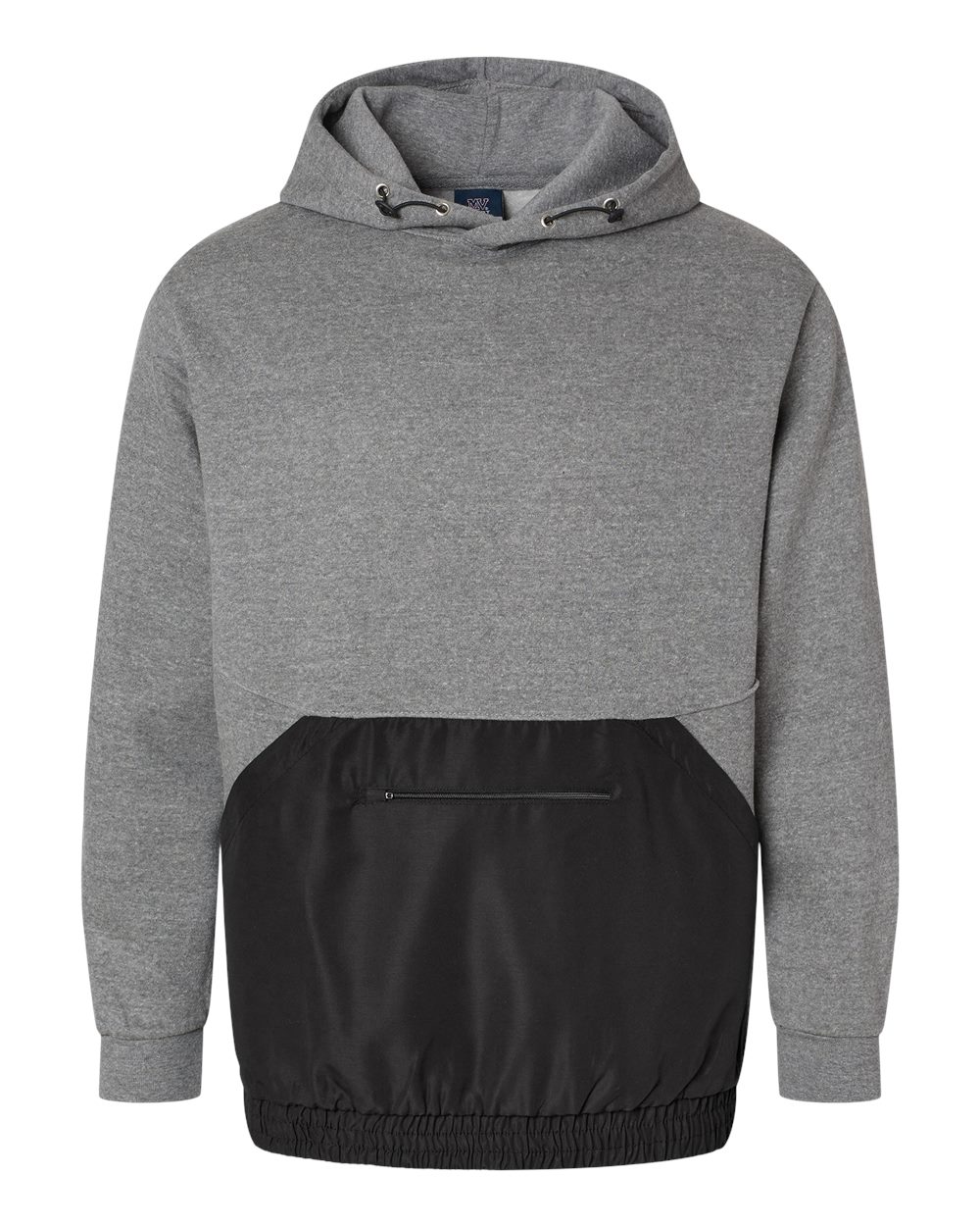 Unisex Mixed Media Hooded Sweatshirt - Front - B14952133 - Graphite/ Black