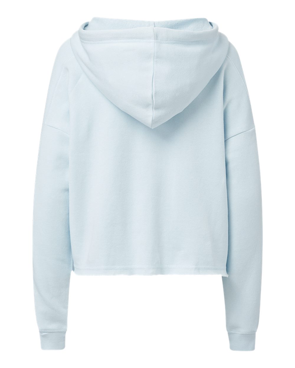 Women's Angel Fleece Crop Hooded Sweatshirt - Back - B15052253 - Arctic Blue