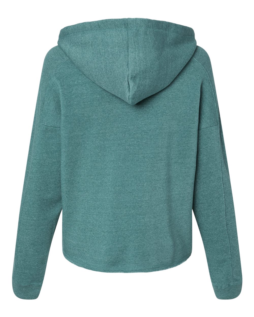 Women's Angel Fleece Crop Hooded Sweatshirt - Back - B15052543 - Mallard Green