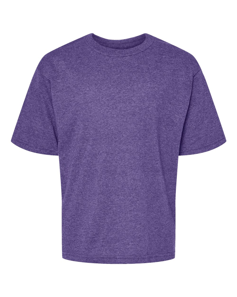 Youth Gold Soft Touch T-Shirt - Front - B01842682 - Heather Purple