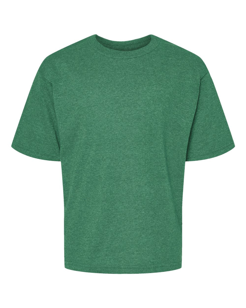 Youth Gold Soft Touch T-Shirt - Front - B01842902 - Heather Kelly Green