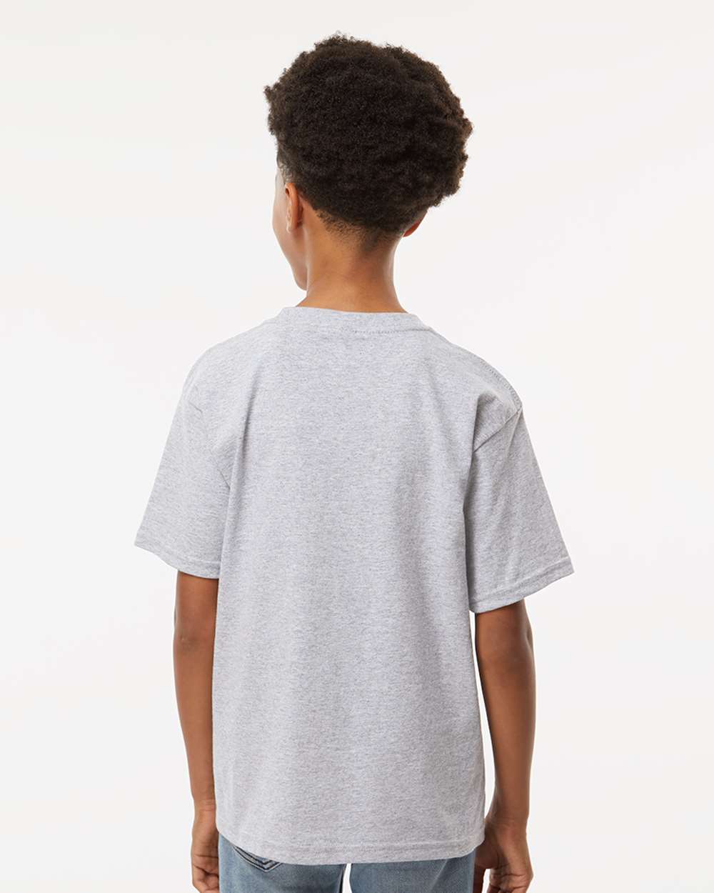 Youth Gold Soft Touch T-Shirt - OnModelBack - B01842092 - Athletic Grey