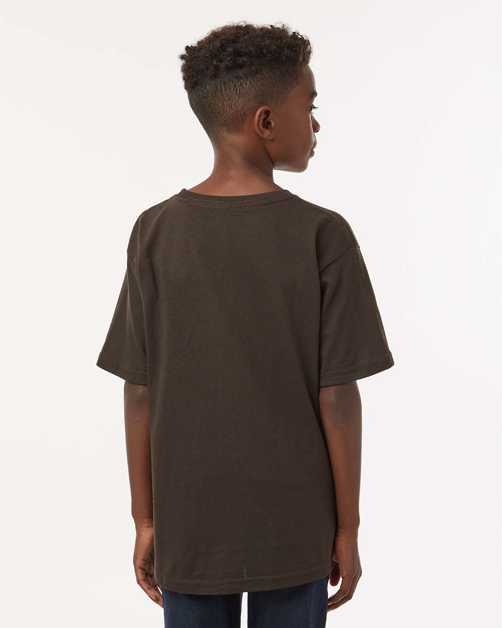 Youth Gold Soft Touch T-Shirt - OnModelBack - B01842552 - Chocolate