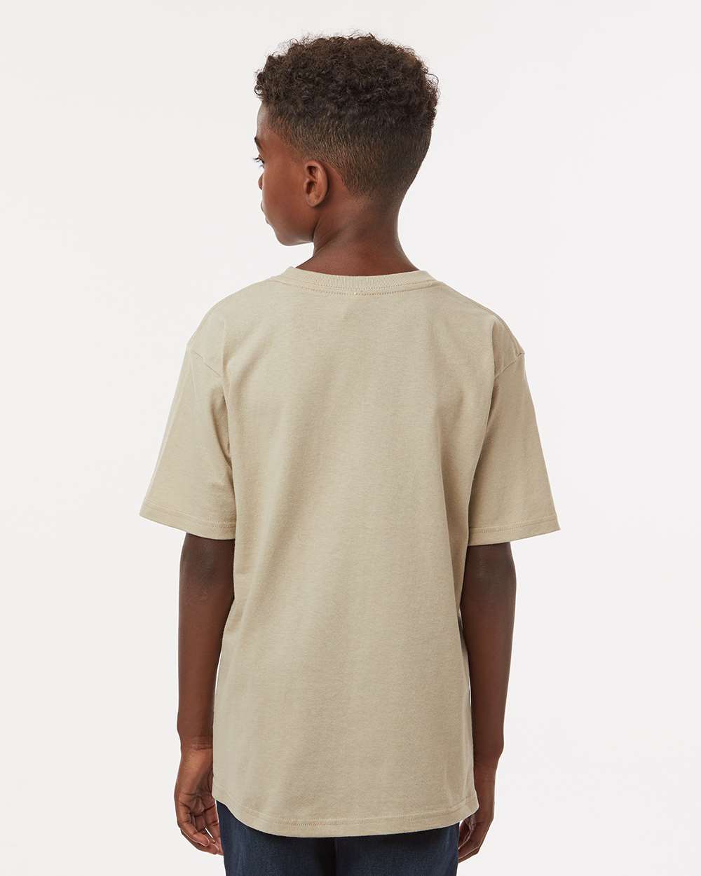 Youth Gold Soft Touch T-Shirt - OnModelBack - B01842732 - Sand