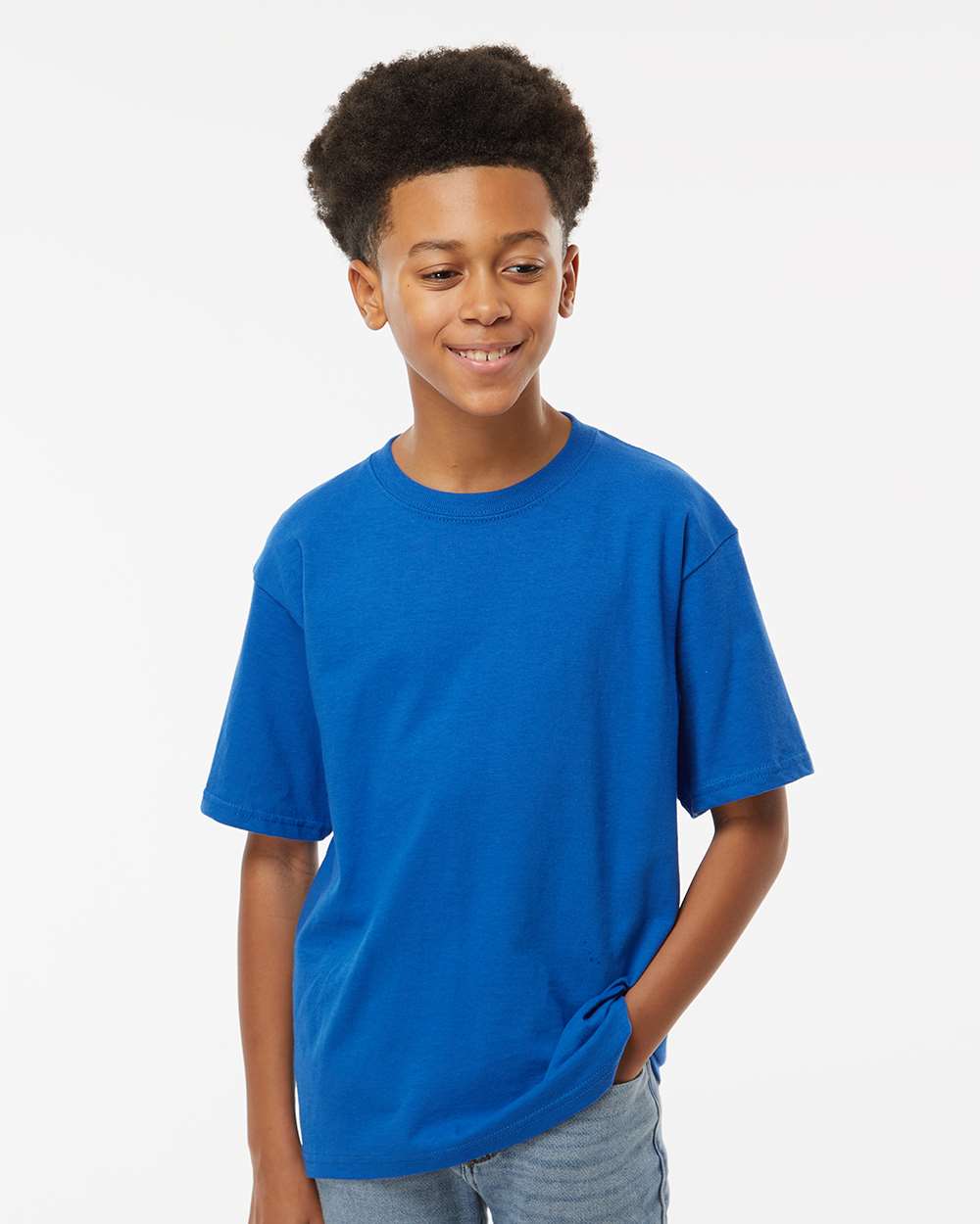 Youth Gold Soft Touch T-Shirt - OnModelFront - B01842142 - Royal