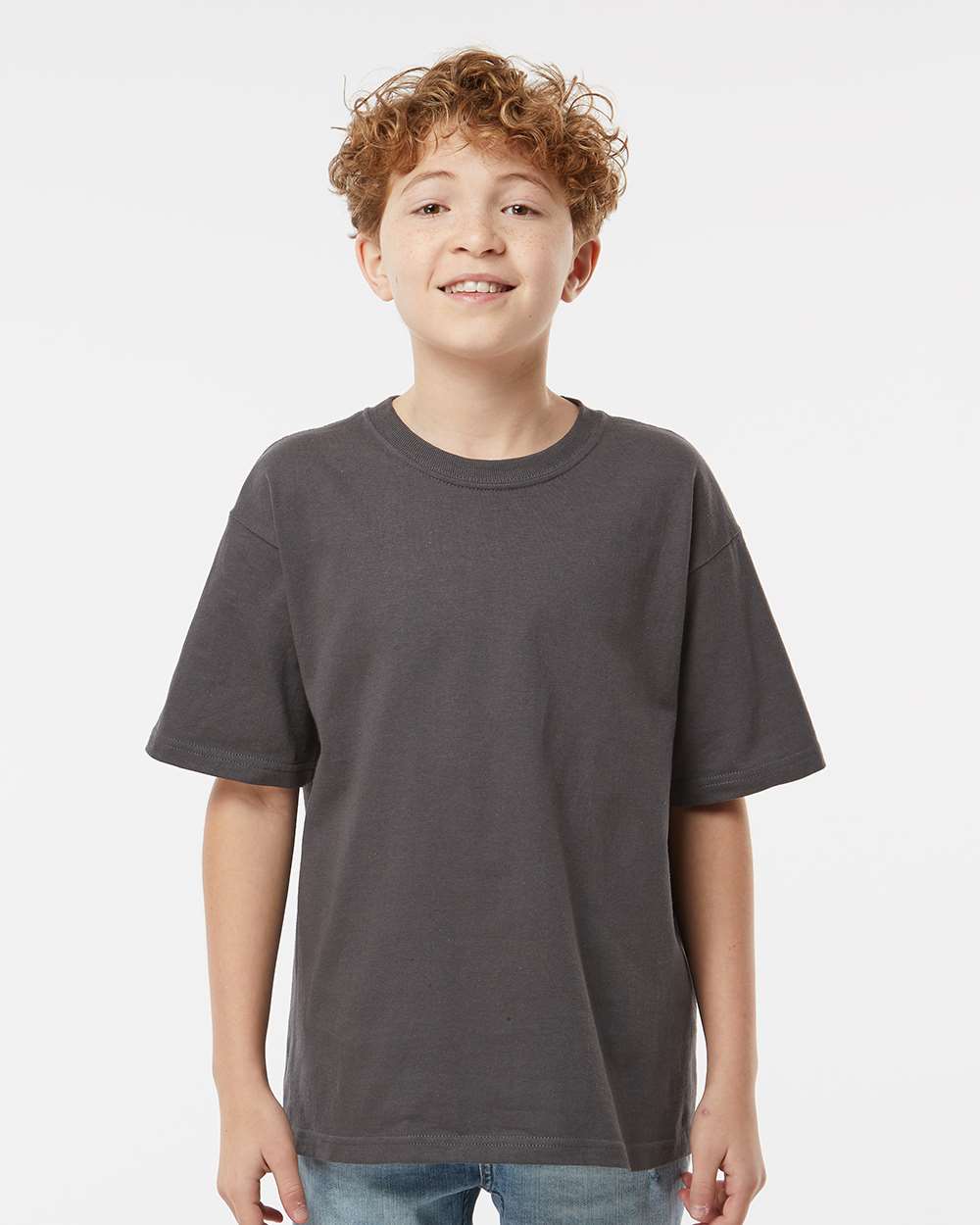 Youth Gold Soft Touch T-Shirt - OnModelFront - B01842582 - Charcoal