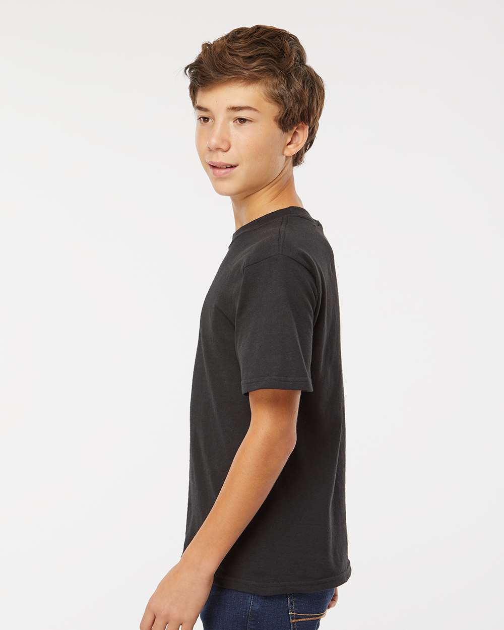 Youth Gold Soft Touch T-Shirt - OnModelSide - B01842502 - Black
