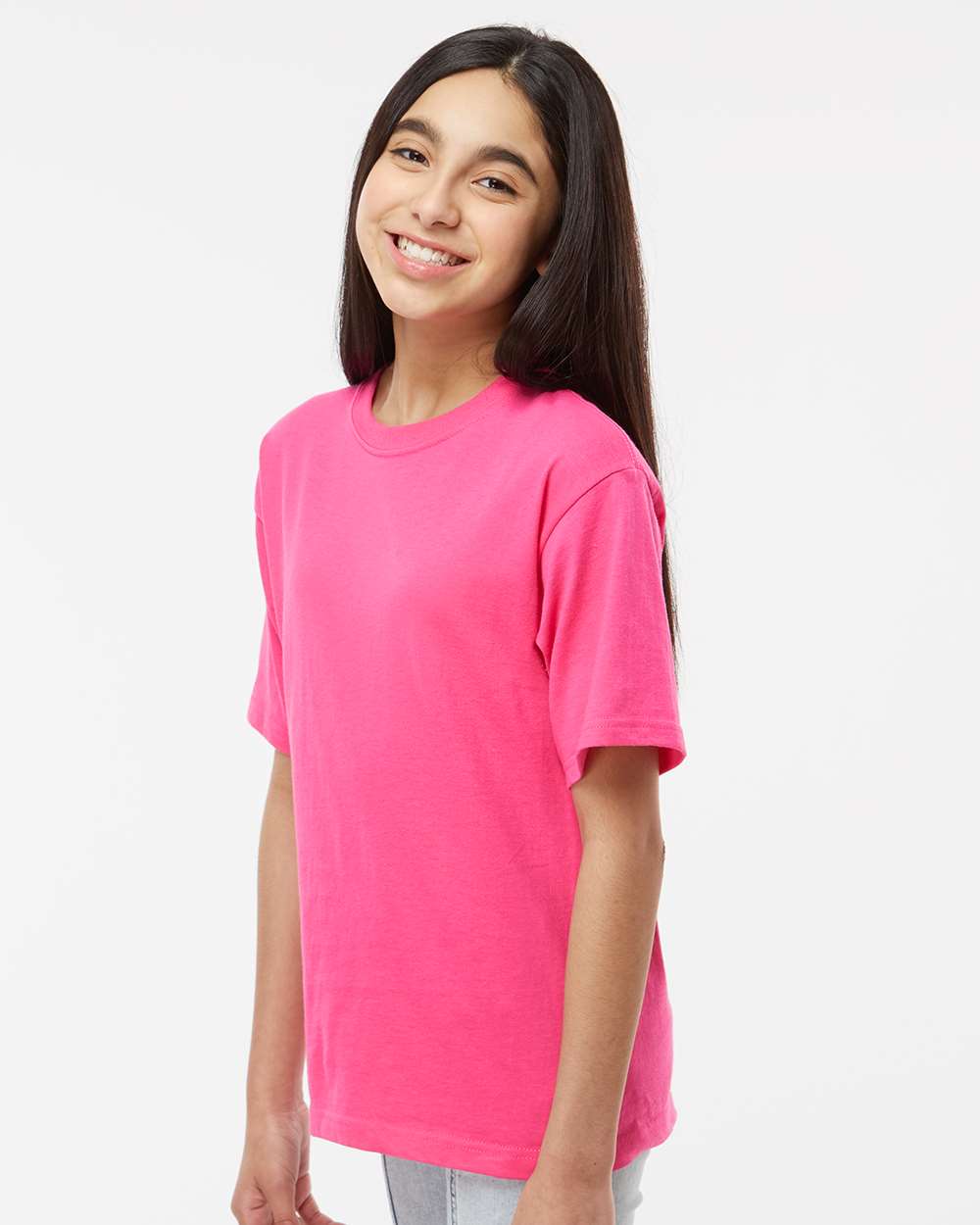 Youth Gold Soft Touch T-Shirt - OnModelSide - B01842692 - Heliconia